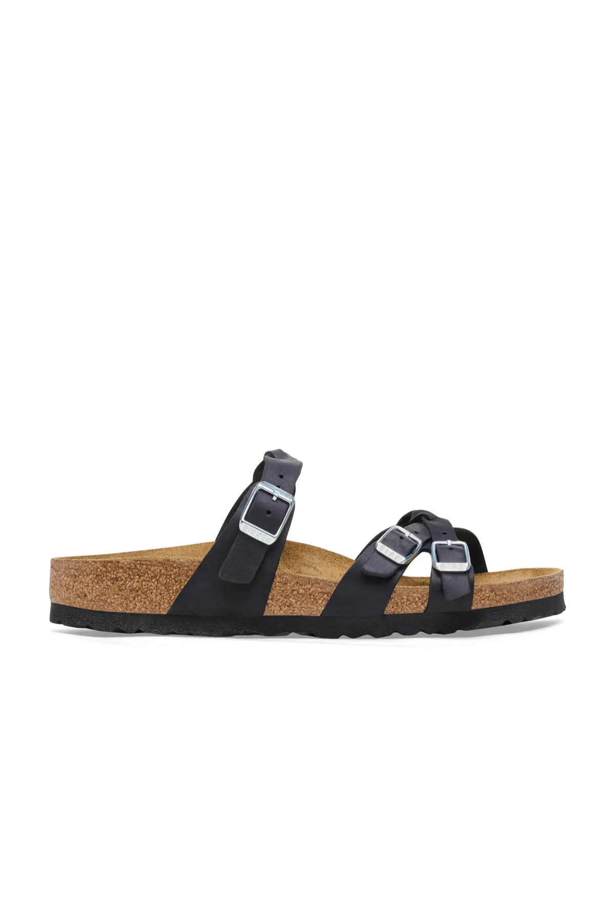 Franca Braided Black Oiled Leather Narrow