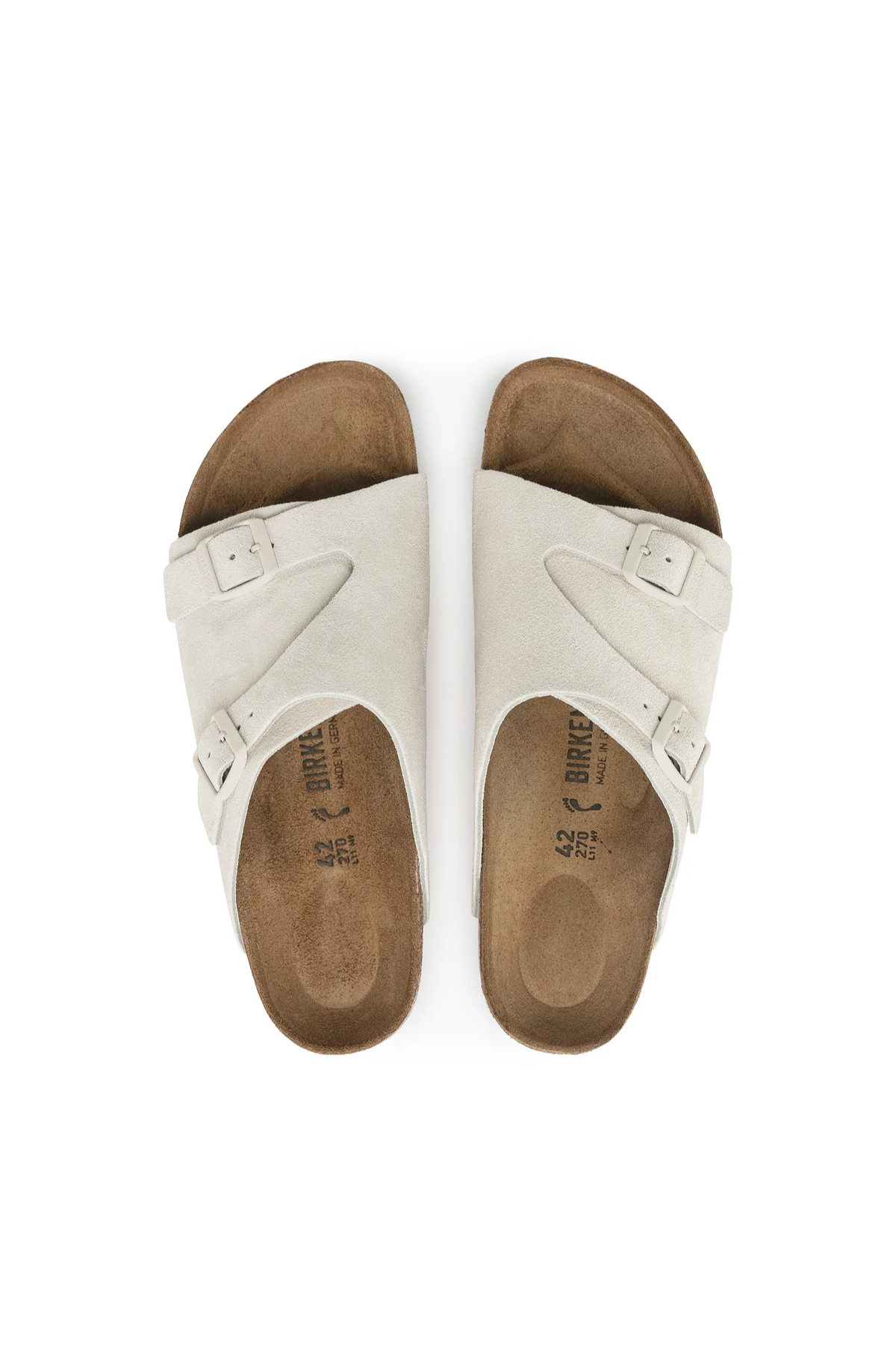 Zurich Antique White Suede Leather Regular