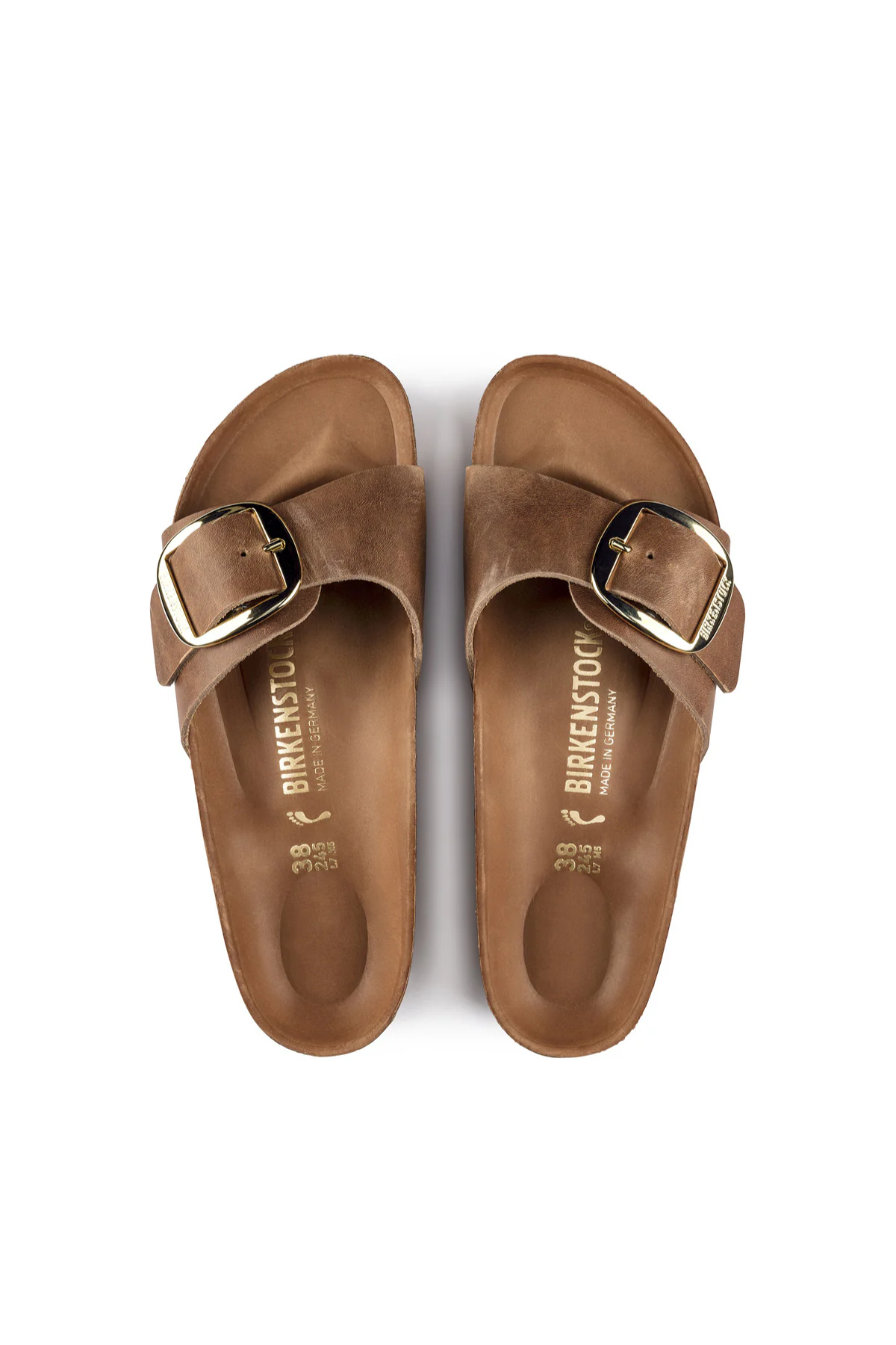 Madrid Big Buckle Cognac Oiled Leather Narrow