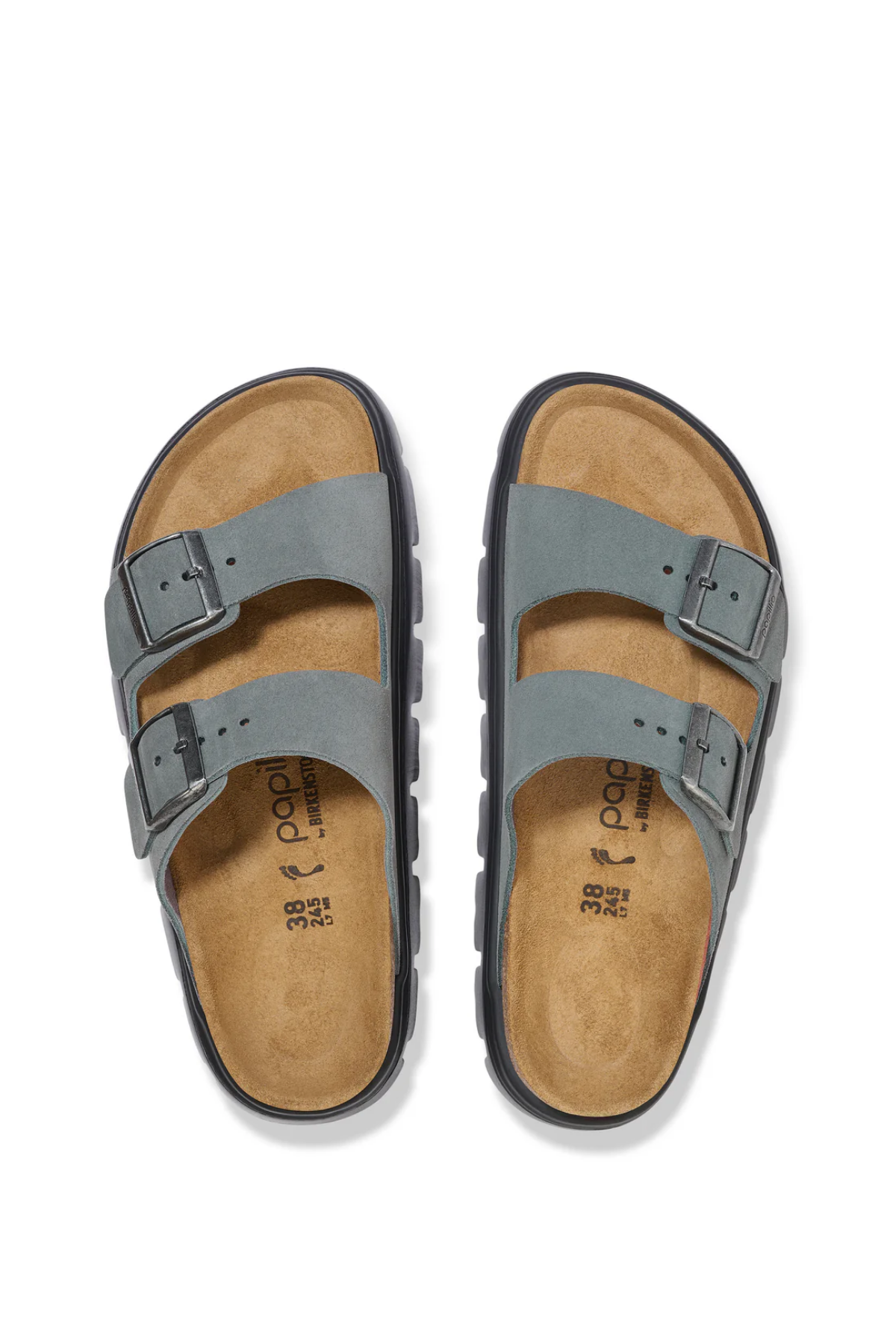 Birkenstock Arizona Chunky Basalt Grey Suede Leather Narrow