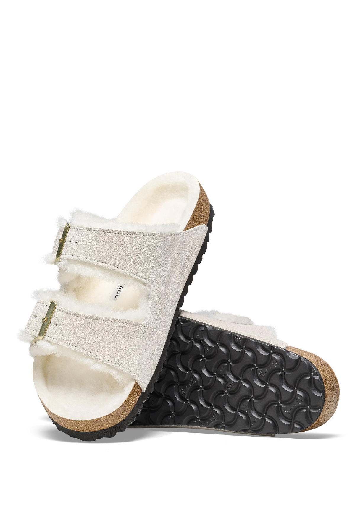 Arizona Shearling Antique White Suede Leather/shearling Narrow