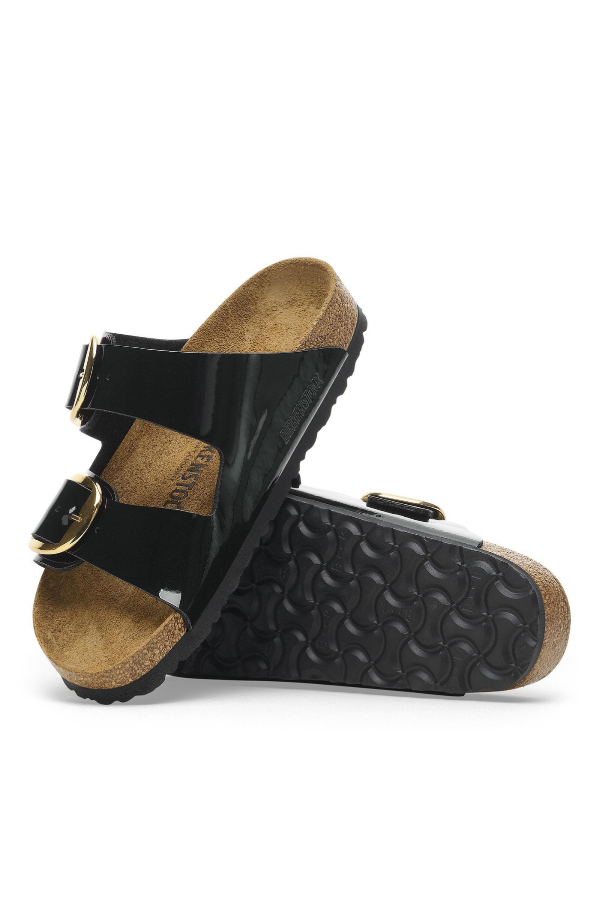 Arizona Big Buckle Patent Black/gold Birko-flor Narrow
