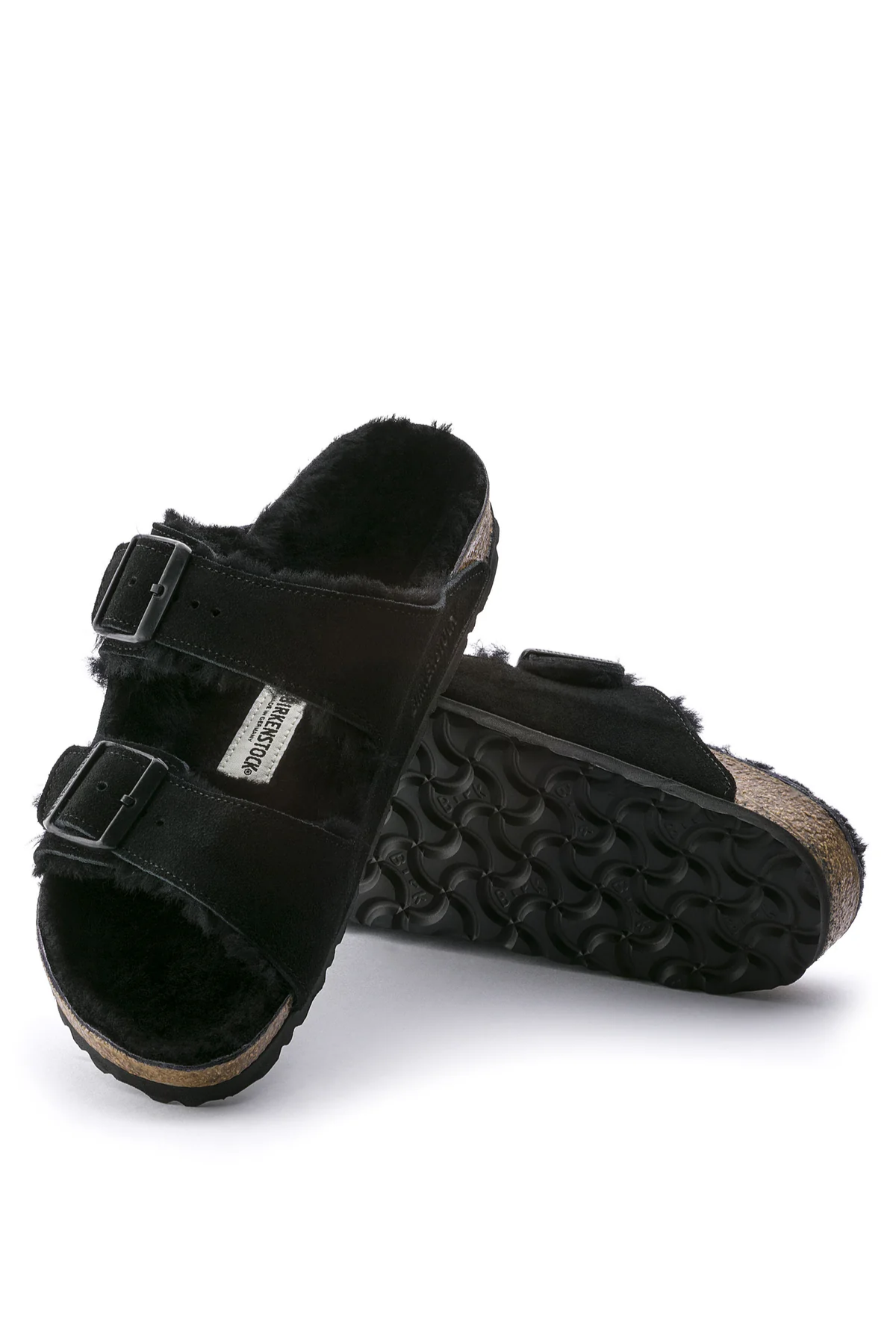Arizona Shearling Black Suede Leather/shearling Narrow