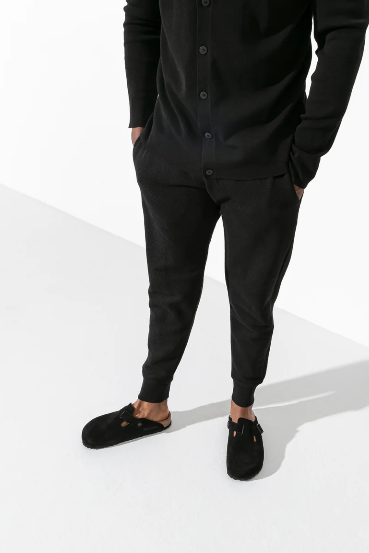 Boston Sfb Black Suede Leather Narrow