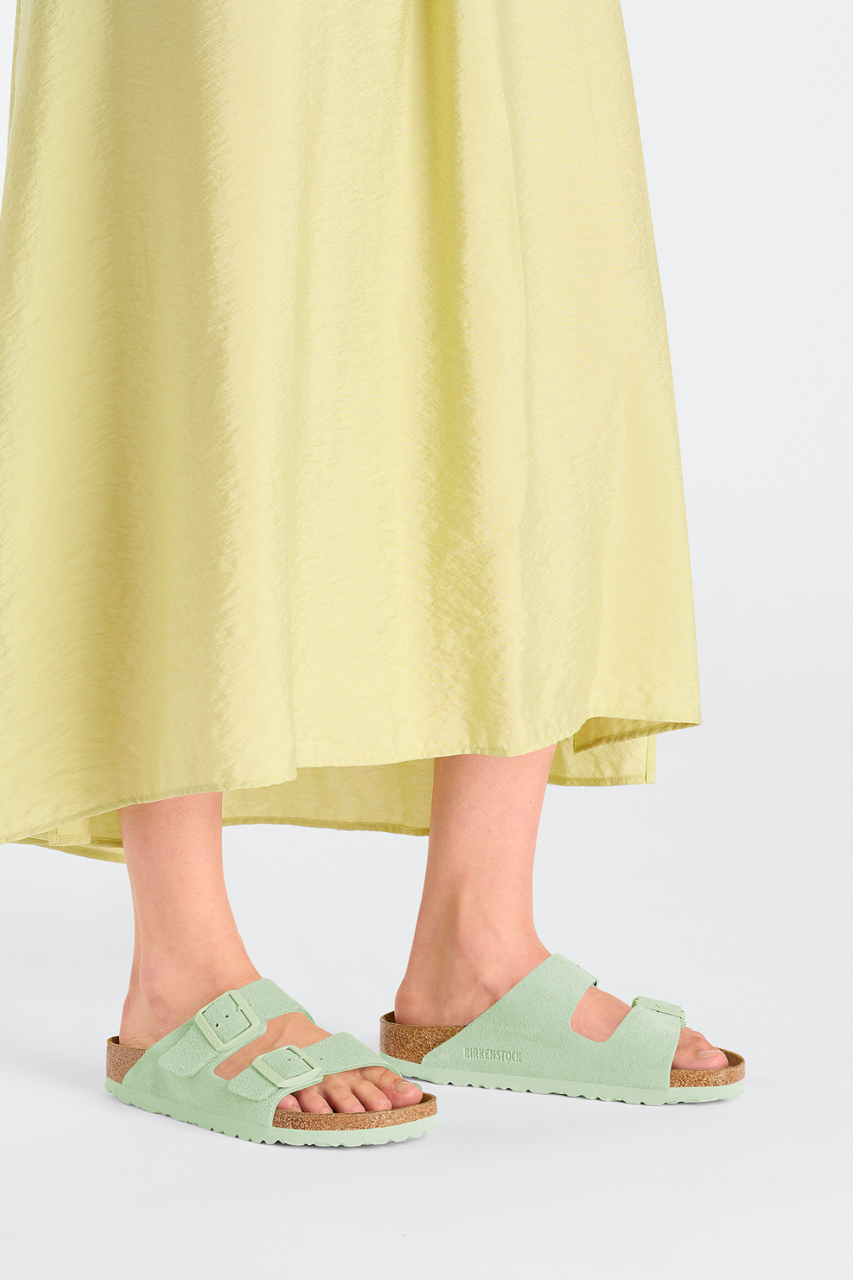 Arizona Faded Lime Suede Leather Narrow