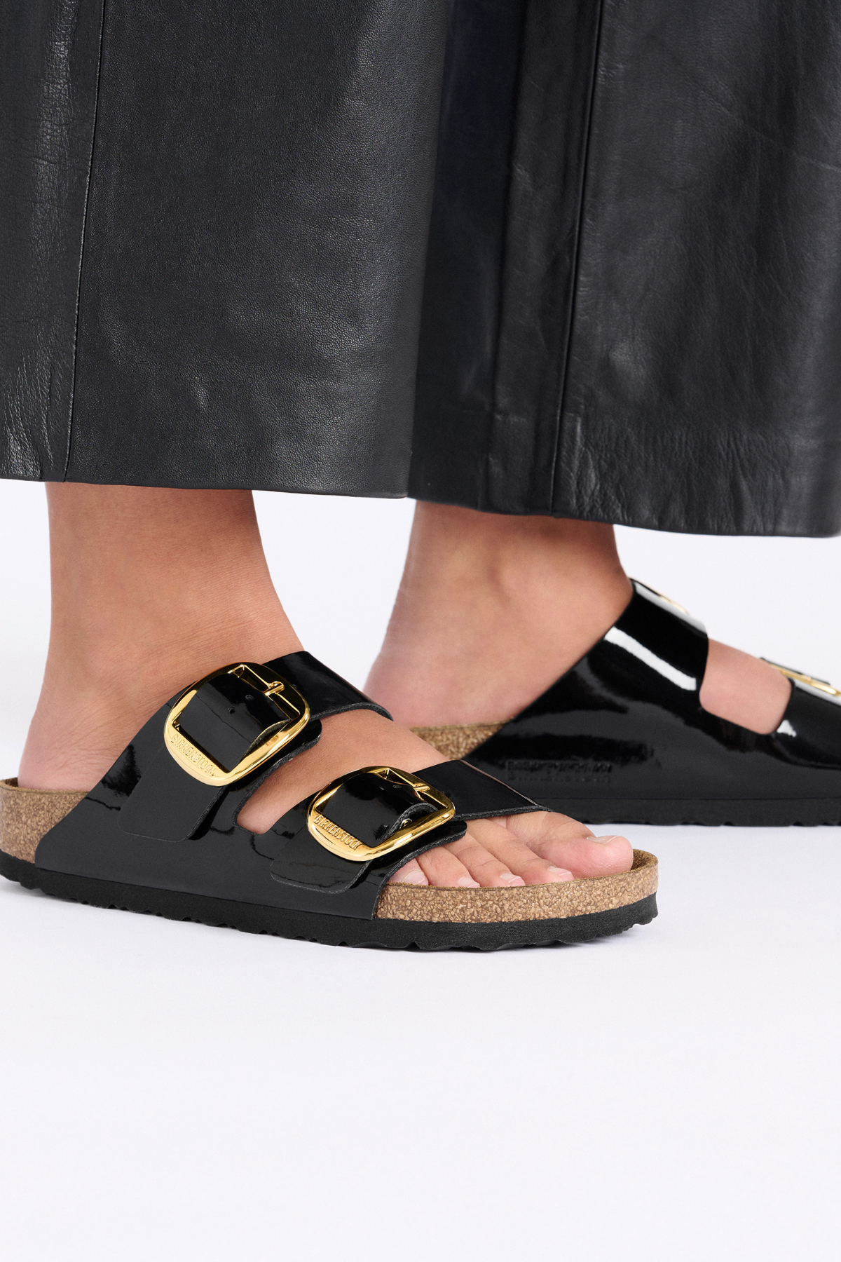 Arizona Big Buckle Patent Black/gold Birko-flor Narrow