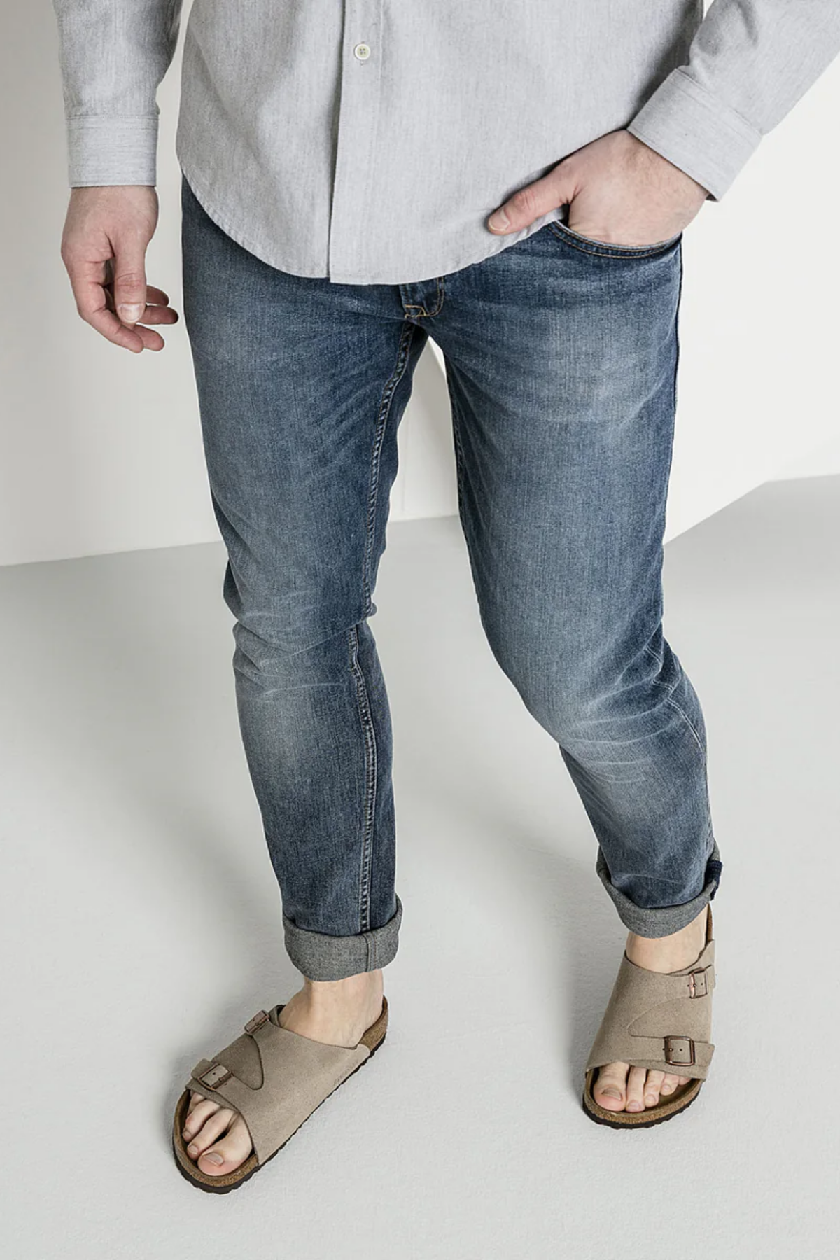 Zurich Taupe Suede Leather Narrow