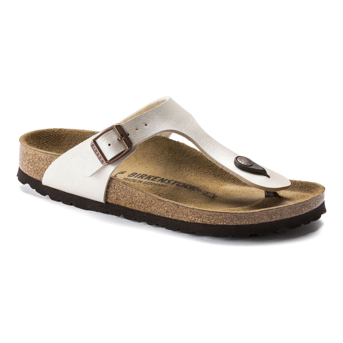 Birkenstock Gizeh Birko-Flor in Pearl White