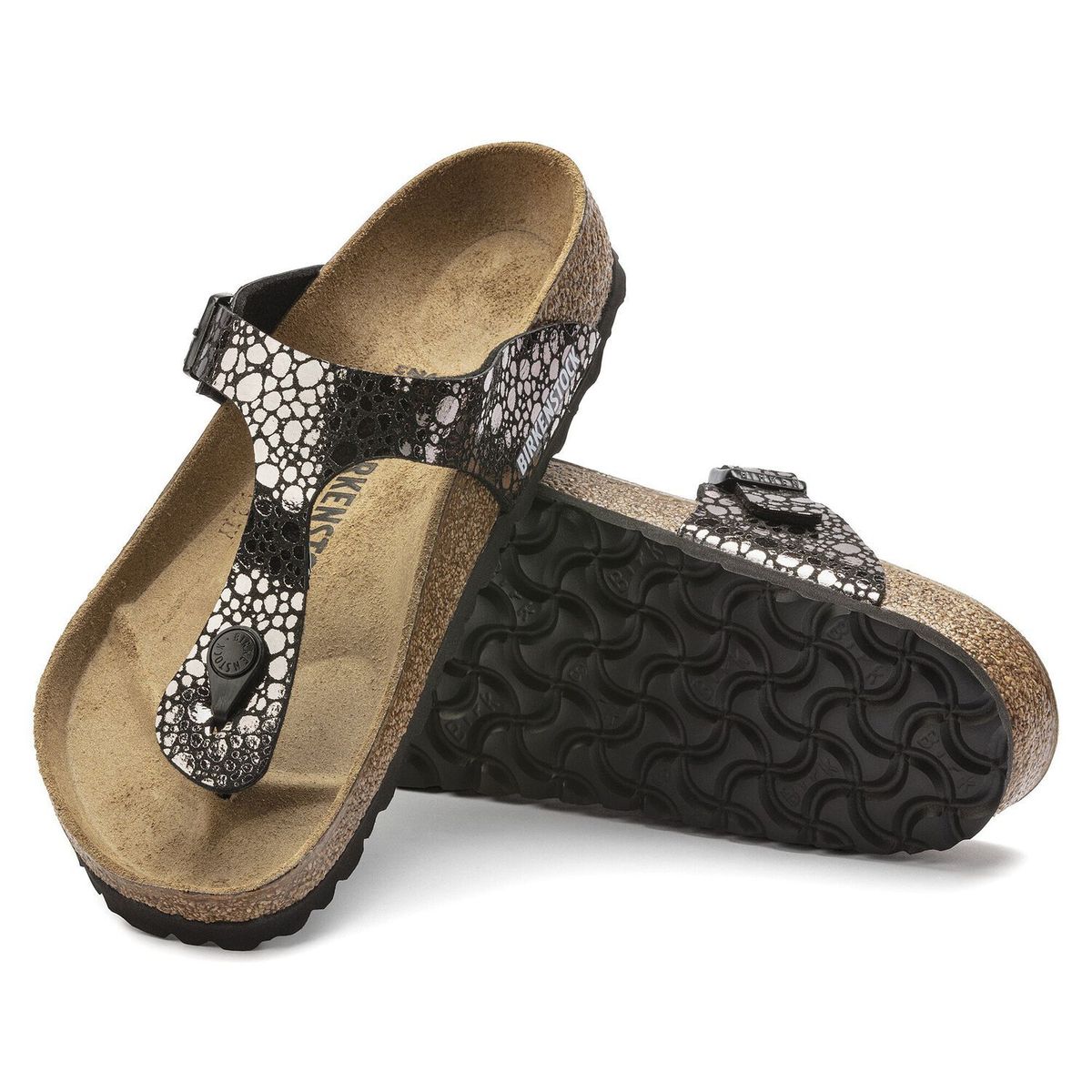 Birkenstock Gizeh Birko-Flor in Metallic Black