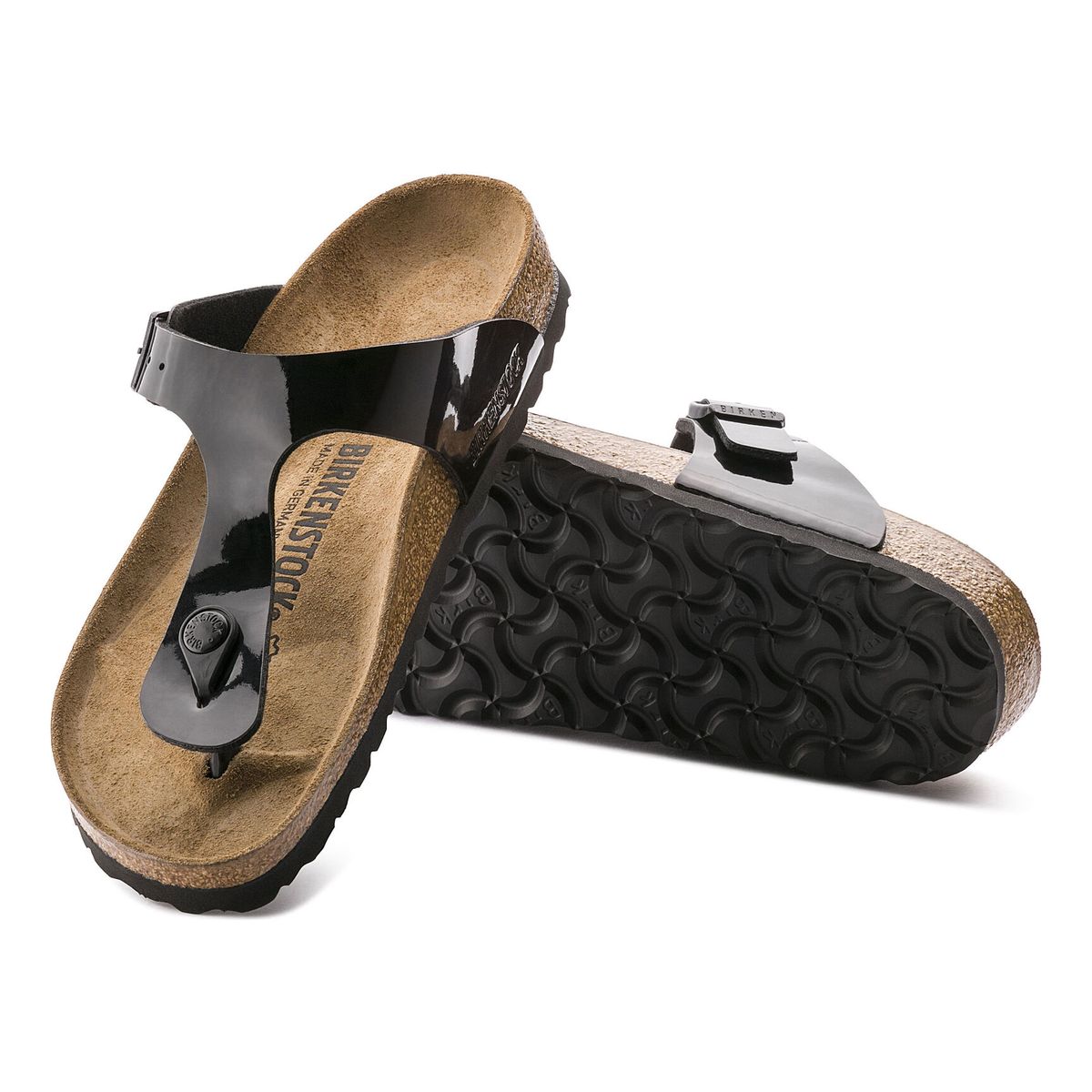 Birkenstock Gizeh Birko-Flor in Black Patent
