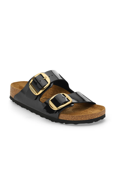 Arizona Big Buckle Patent Black/gold Birko-flor Narrow