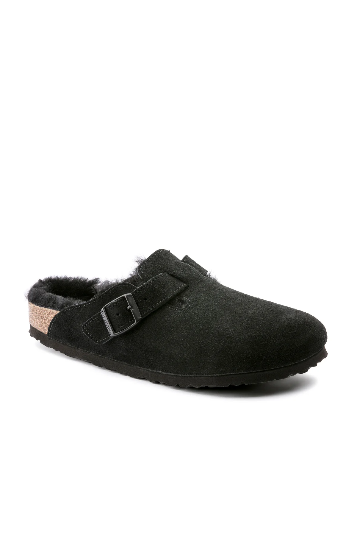 Boston Shearling Black Suede Leather/shearling Narrow