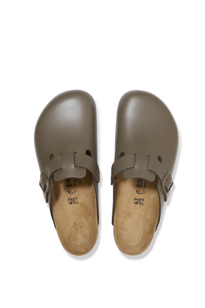 Boston Concrete Grey Smooth Leather Narrow