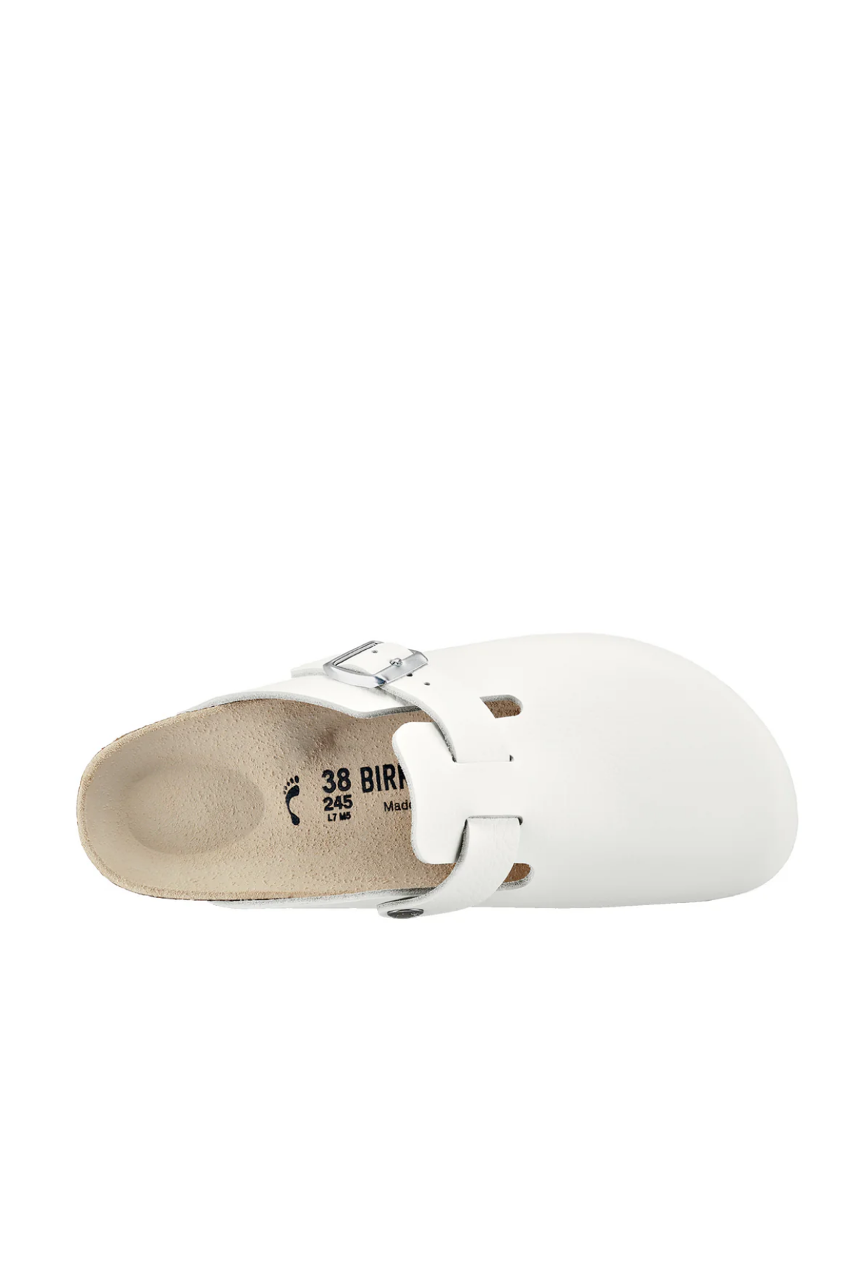 Boston White Smooth Leather Narrow