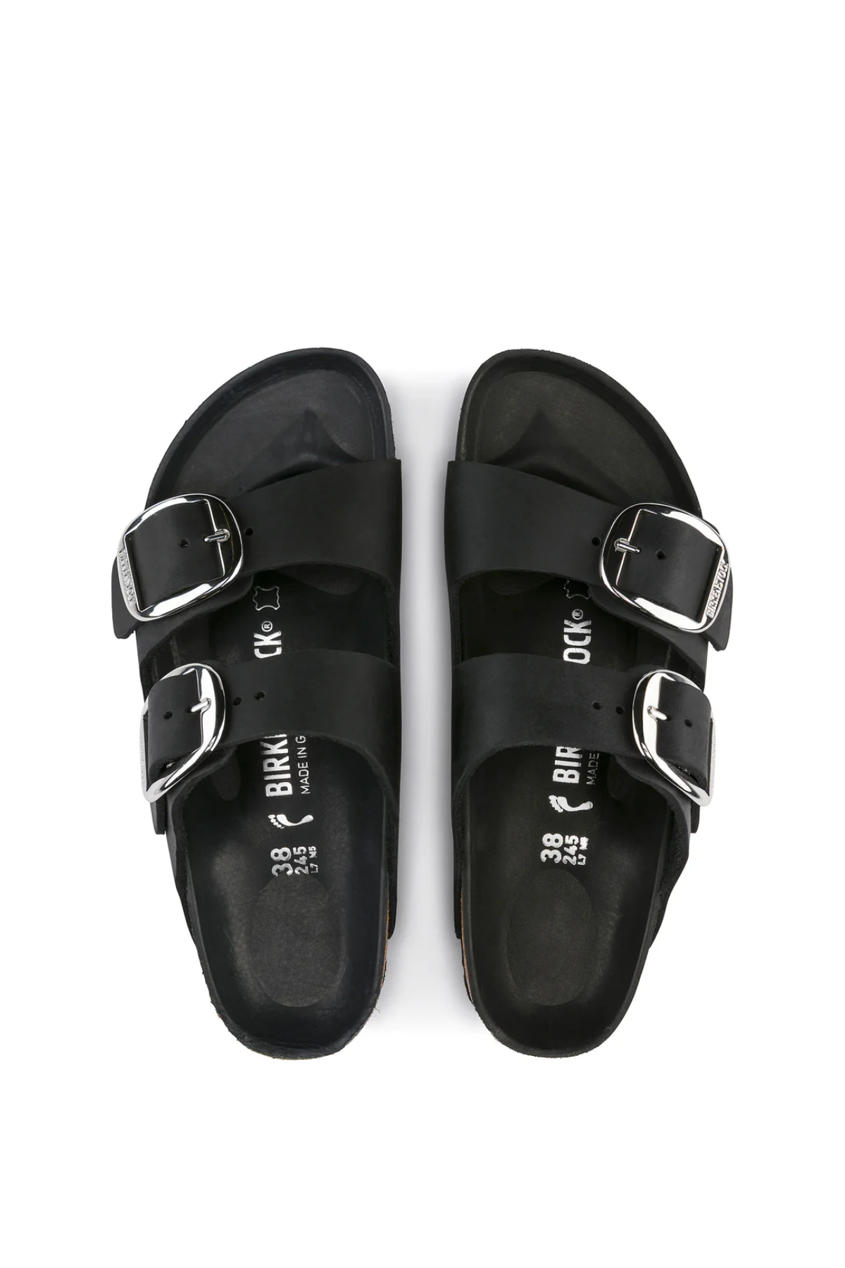 Arizona Big Buckle Black Oiled Leather Narrow