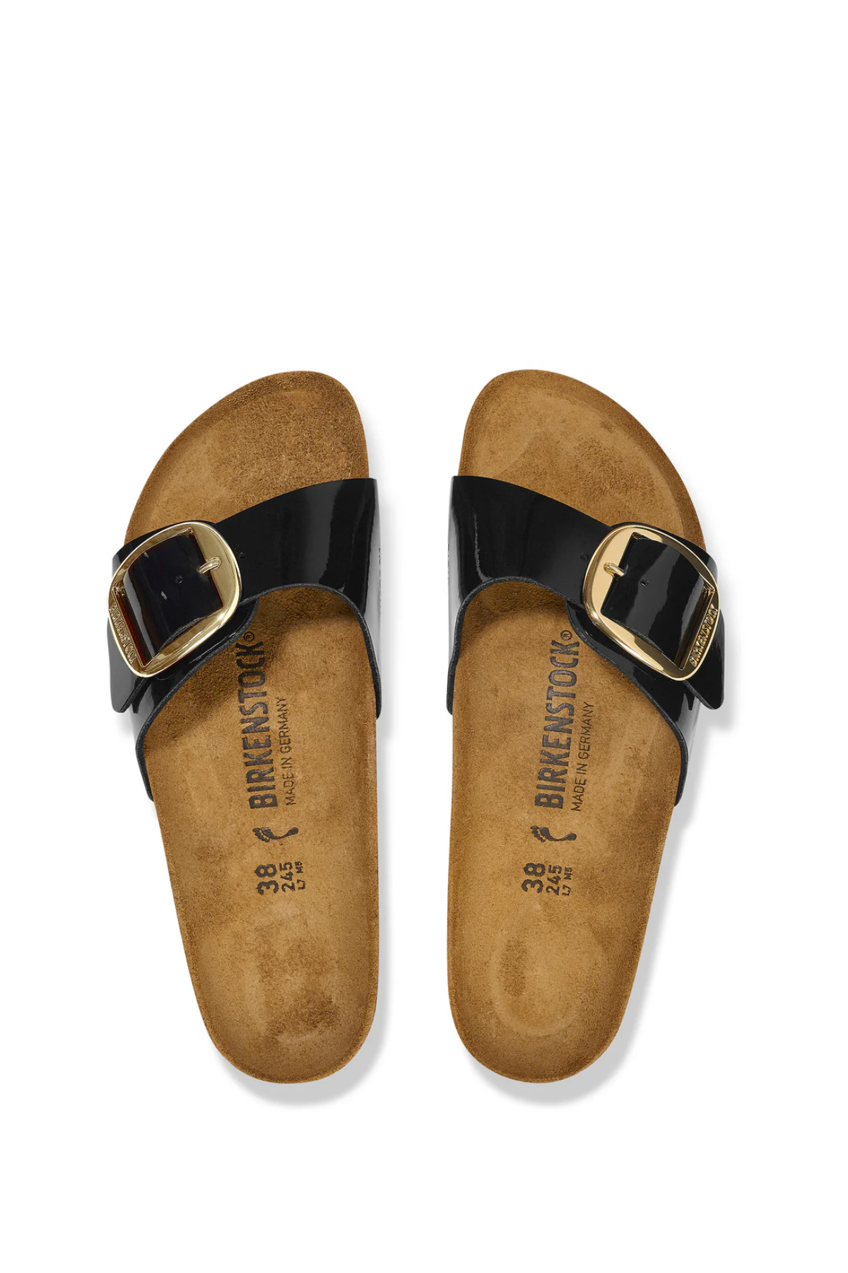 Madrid Big Buckle Patent Black/gold Birko-flor Narrow