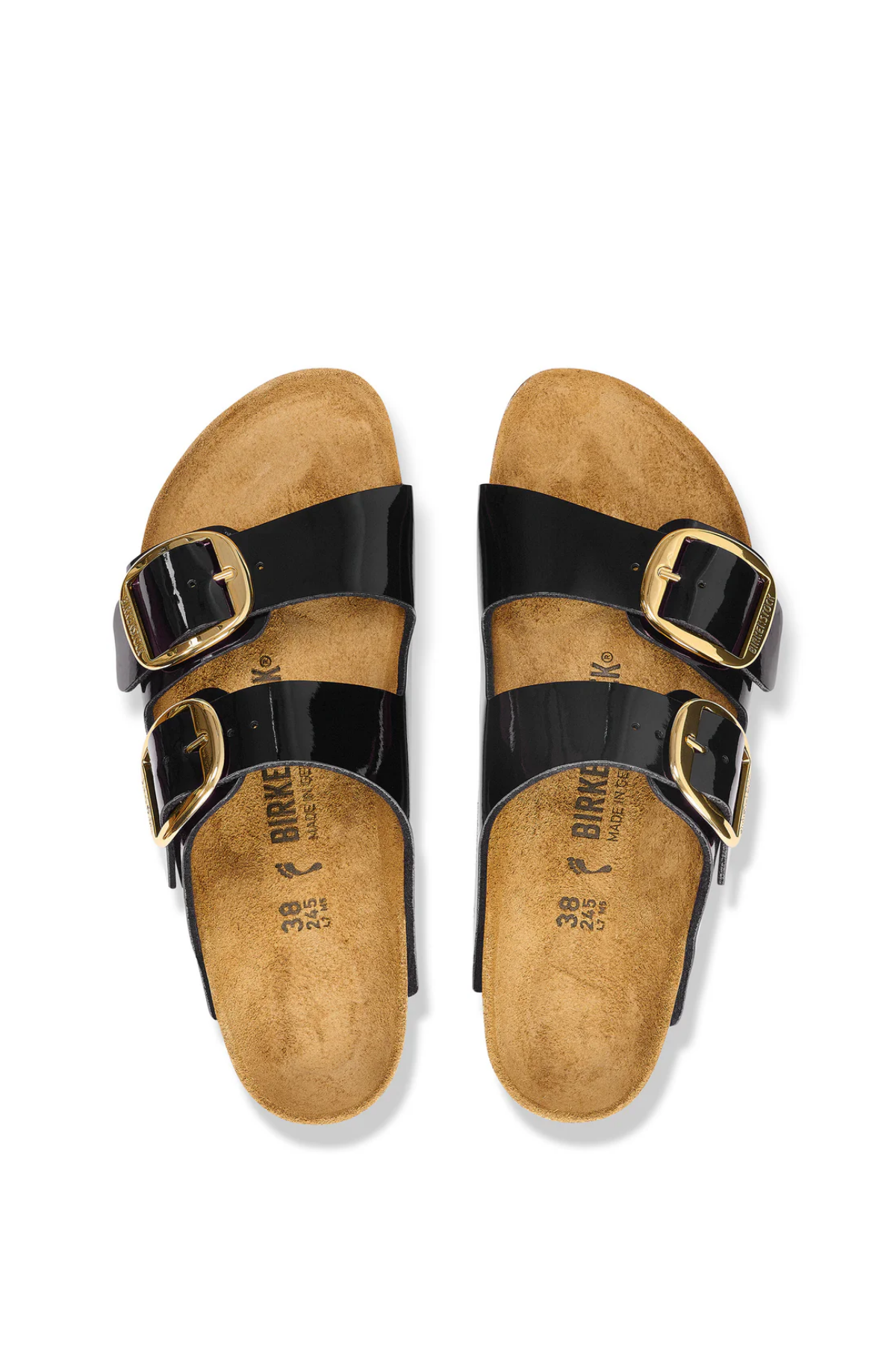 Arizona Big Buckle Patent Black/gold Birko-flor Narrow
