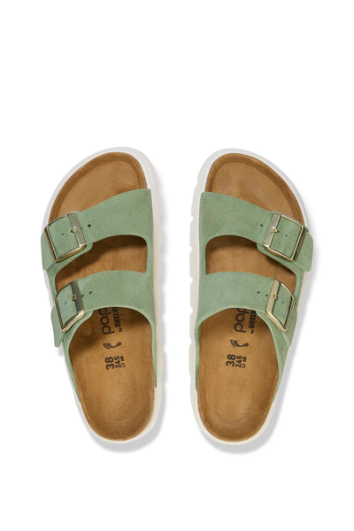 Birkenstock Arizona Chunky Green Tea Suede Leather Narrow