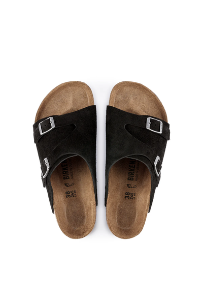 Zurich Black Suede Leather Narrow