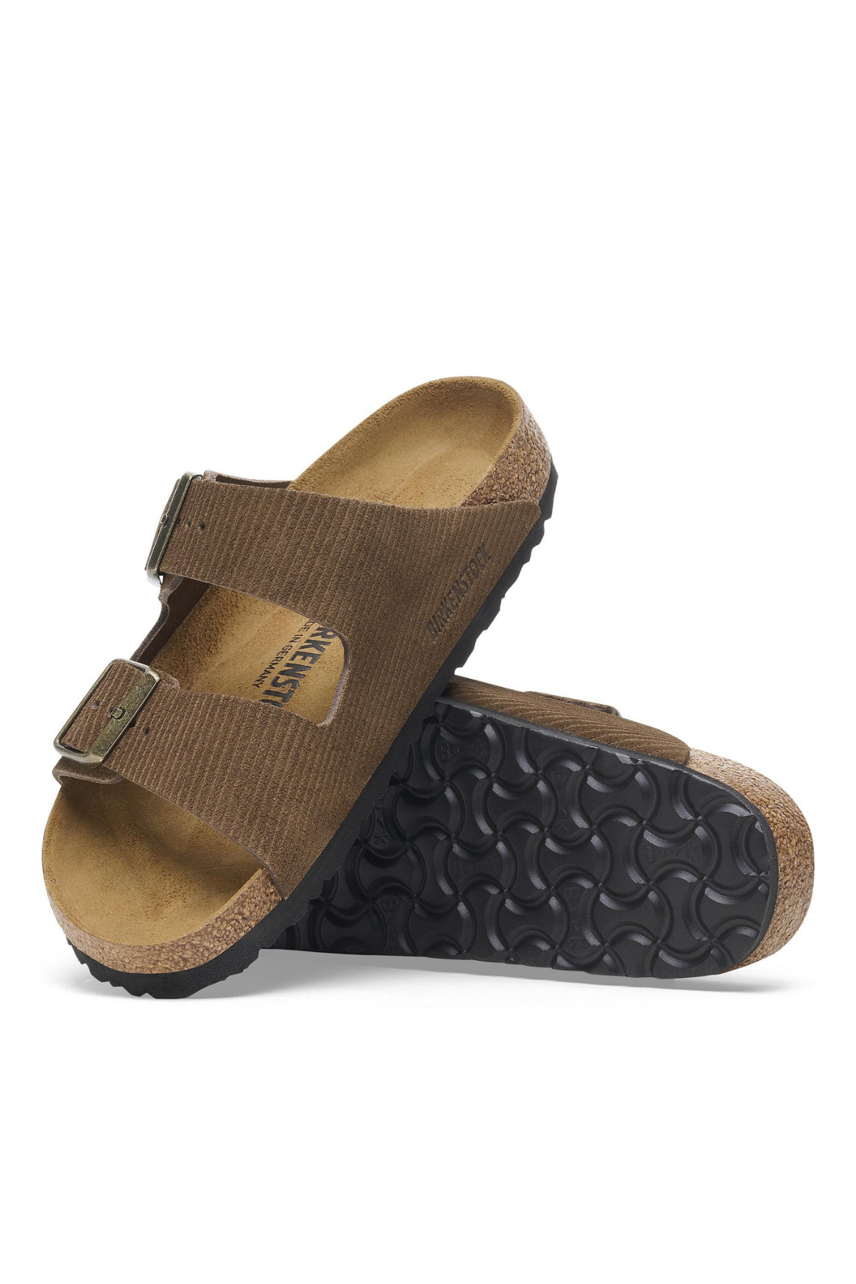 Arizona Corduroy Dark Tea Embossed Suede Leather Narrow