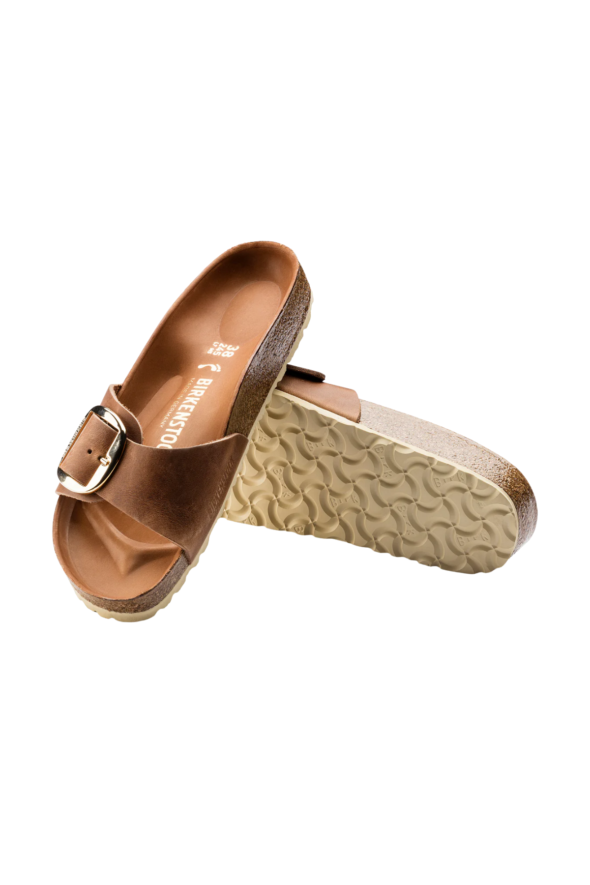 Madrid Big Buckle Cognac Oiled Leather Narrow