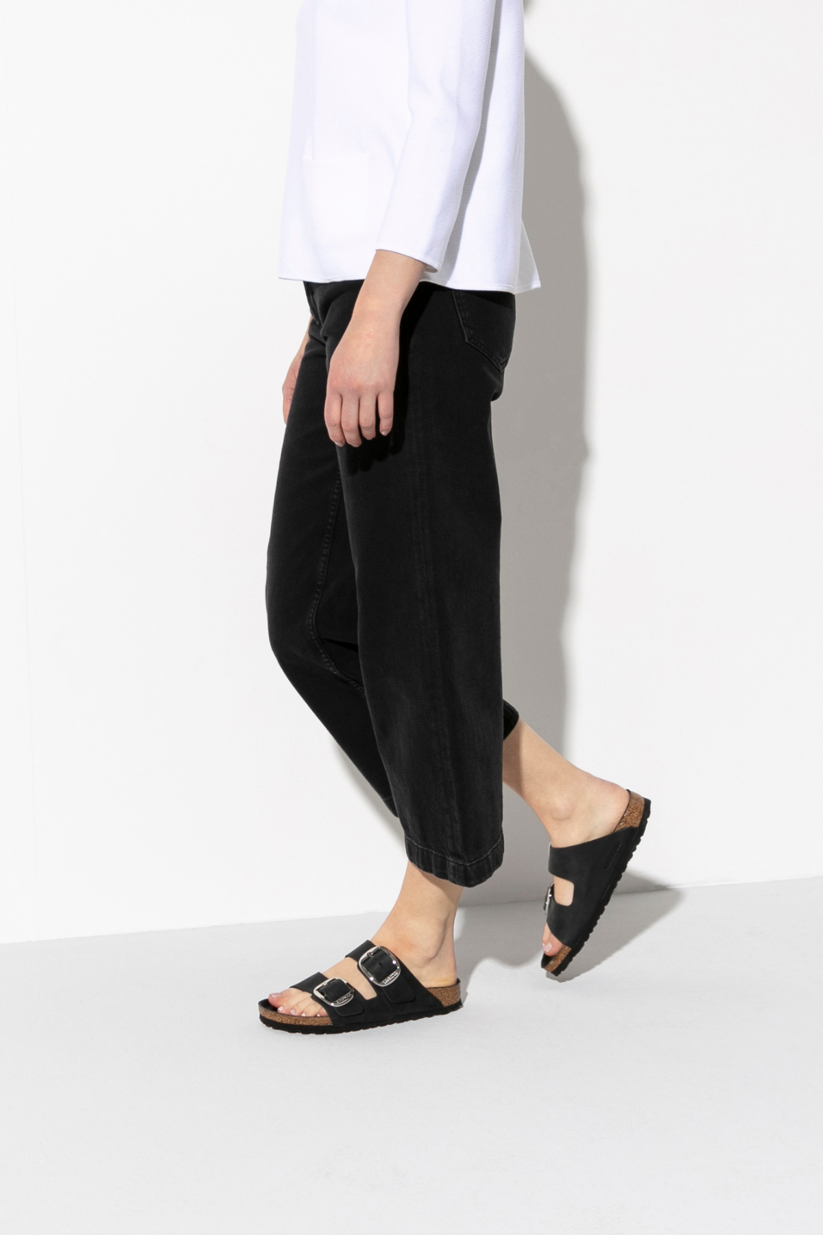 Arizona Big Buckle Black Oiled Leather Narrow