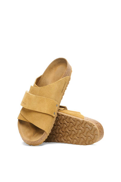 Kyoto Corduroy Cork Brown Embossed Suede Leather Narrow