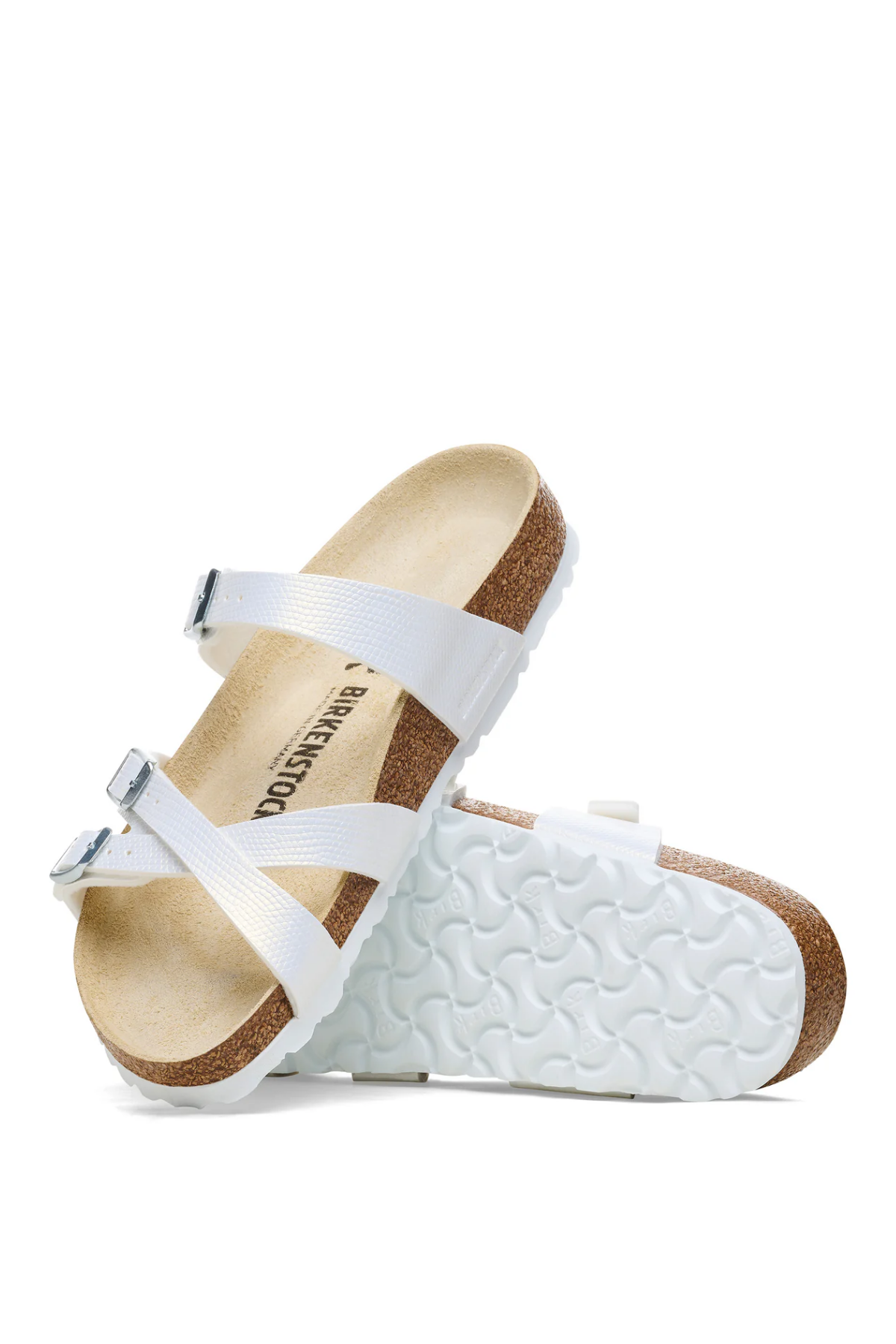 Franca Shiny Embossed White Embossed Birko-flor Regular