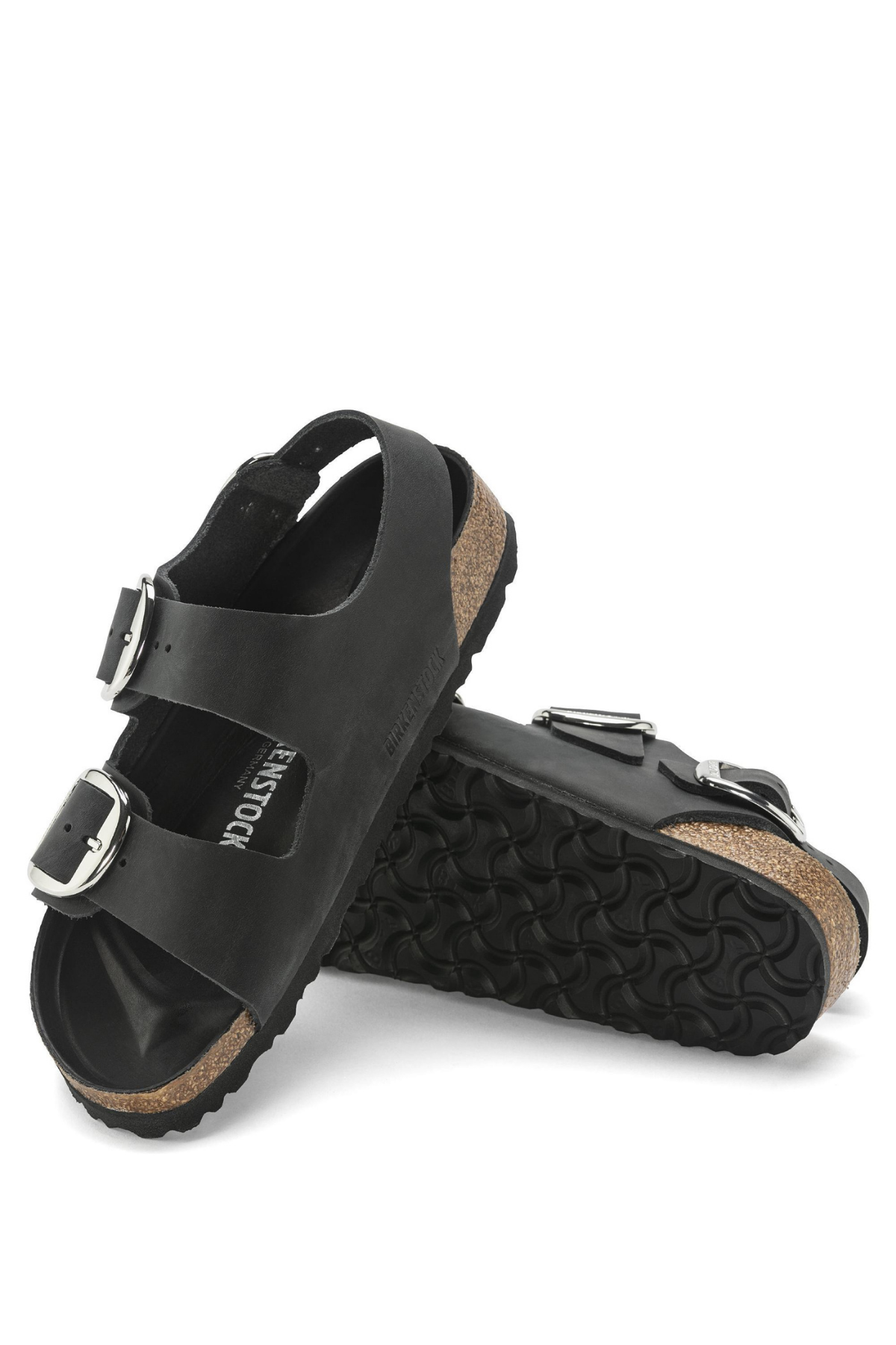 Milano Big Buckle Black Oiled Leather Regular