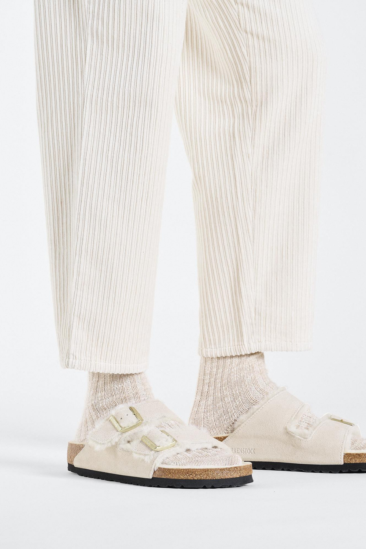 Arizona Shearling Antique White Suede Leather/shearling Regular