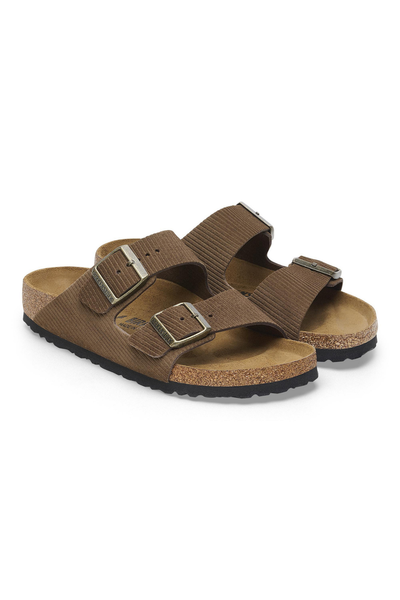 Arizona Corduroy Dark Tea Embossed Suede Leather Regular