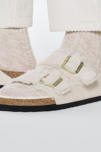 Arizona Shearling Antique White Suede Leather/shearling Regular