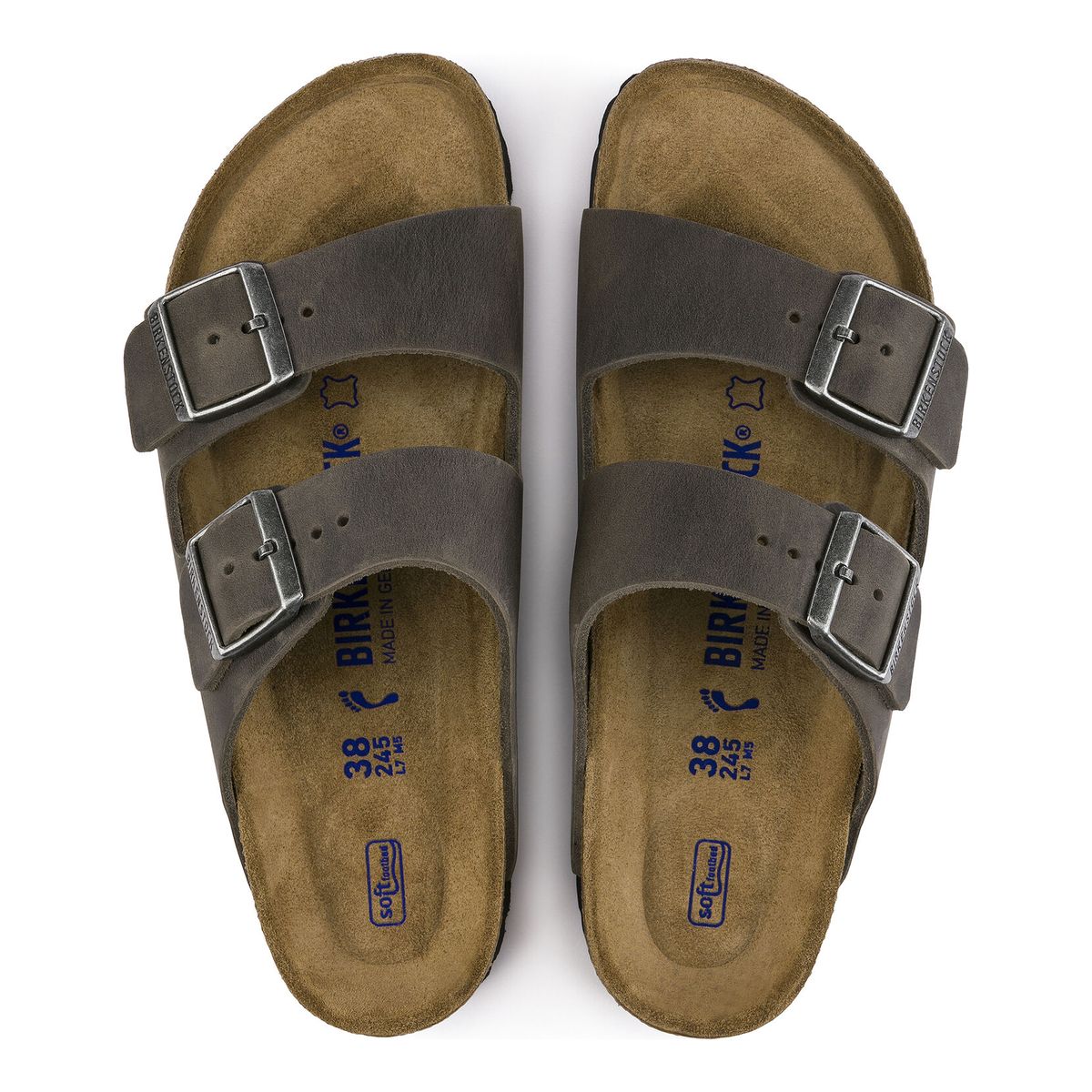 Arizona Soft Footbed Iron Grey Oiled Leather