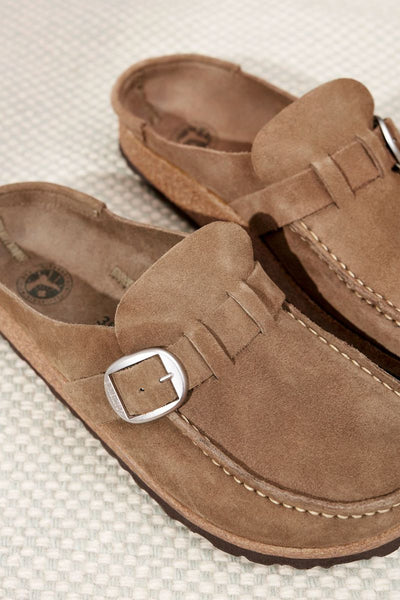 Birkenstock Buckley Clog in Gray/Taupe