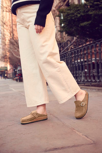 Birkenstock Buckley Clog in Gray/Taupe