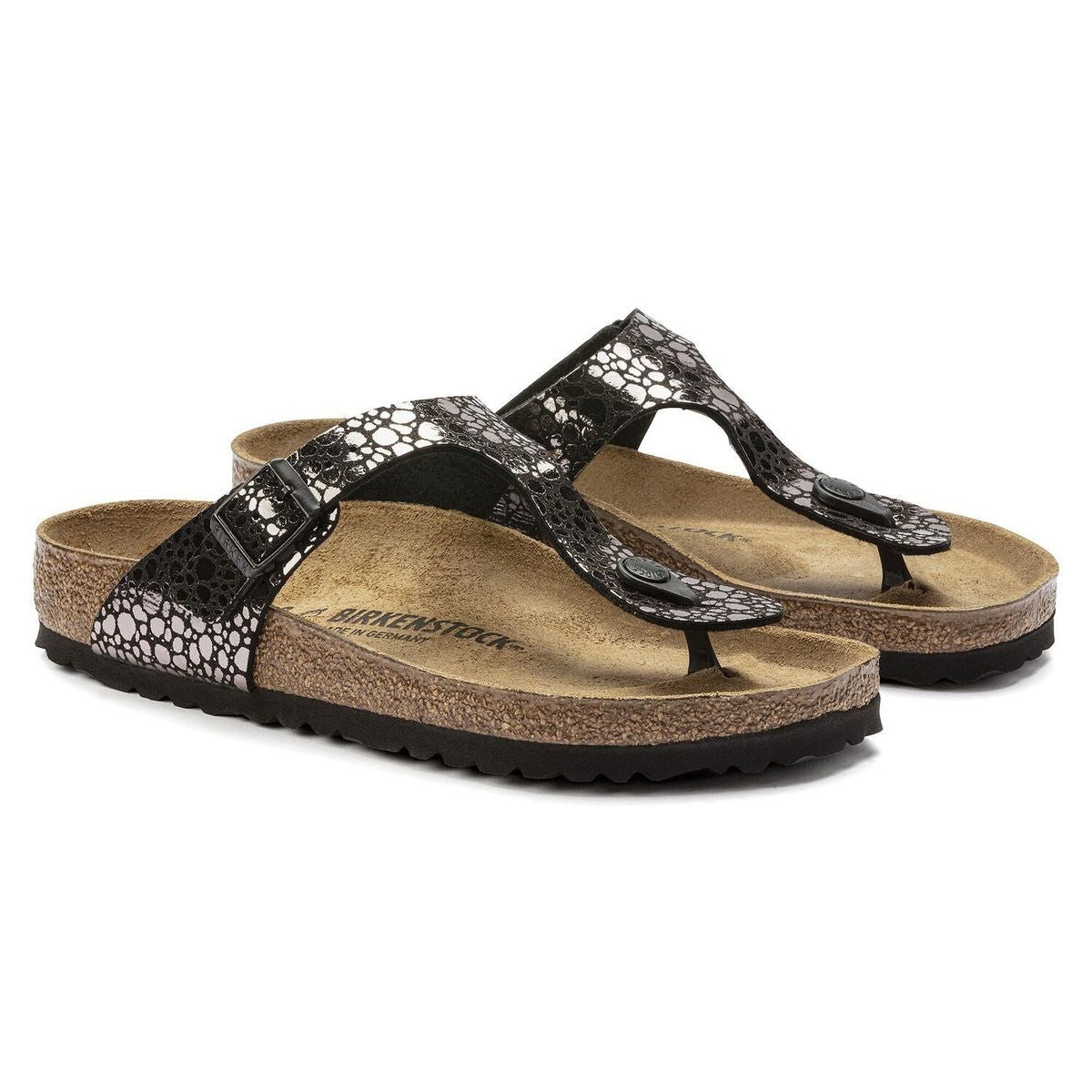 Birkenstock Gizeh Birko-Flor in Metallic Black