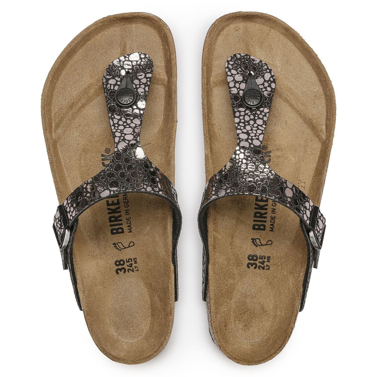 Birkenstock Gizeh Birko-Flor in Metallic Black