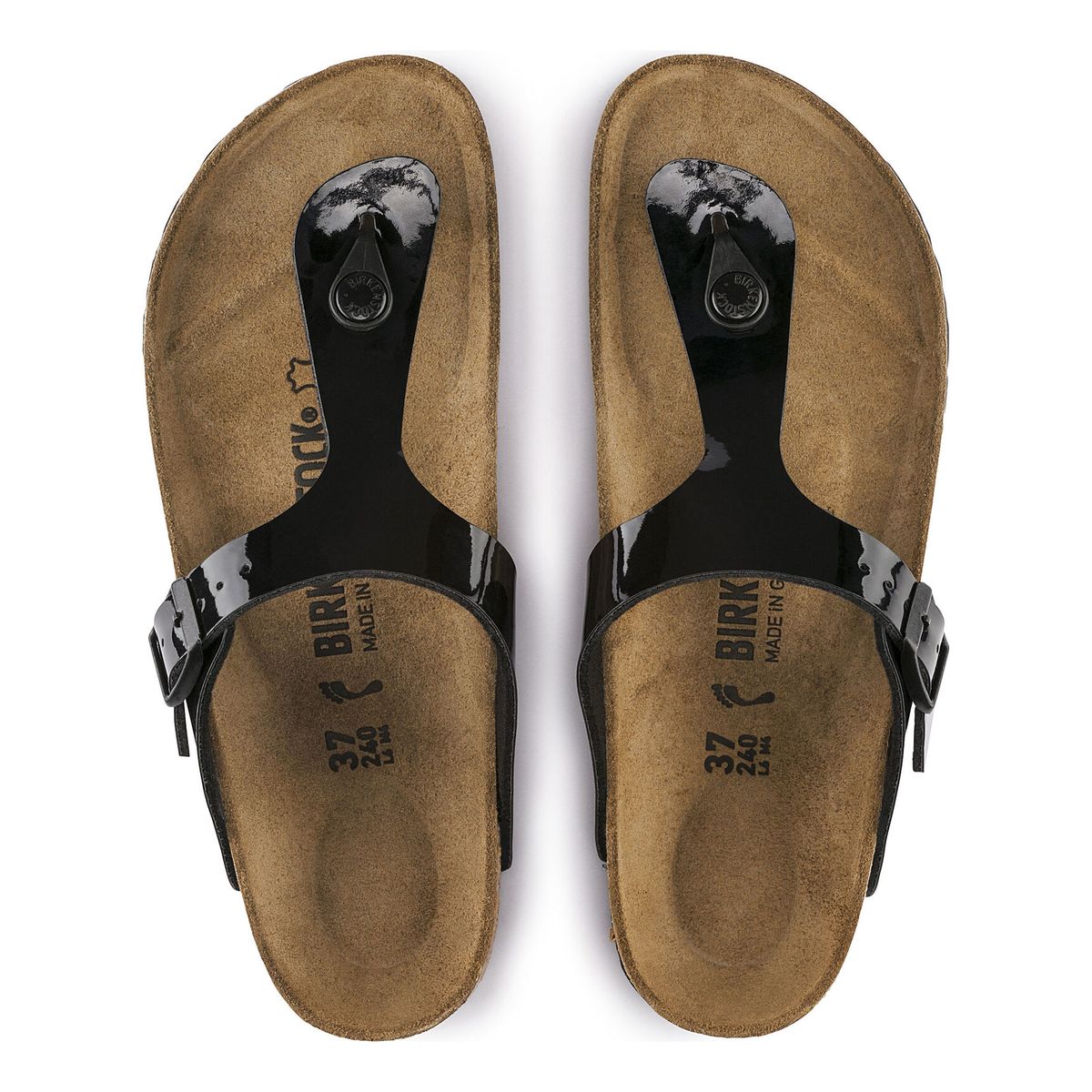 Birkenstock Gizeh Birko-Flor in Black Patent