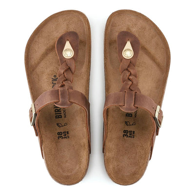 Gizeh Braided Oiled Leather in Cognac